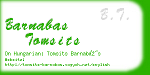 barnabas tomsits business card